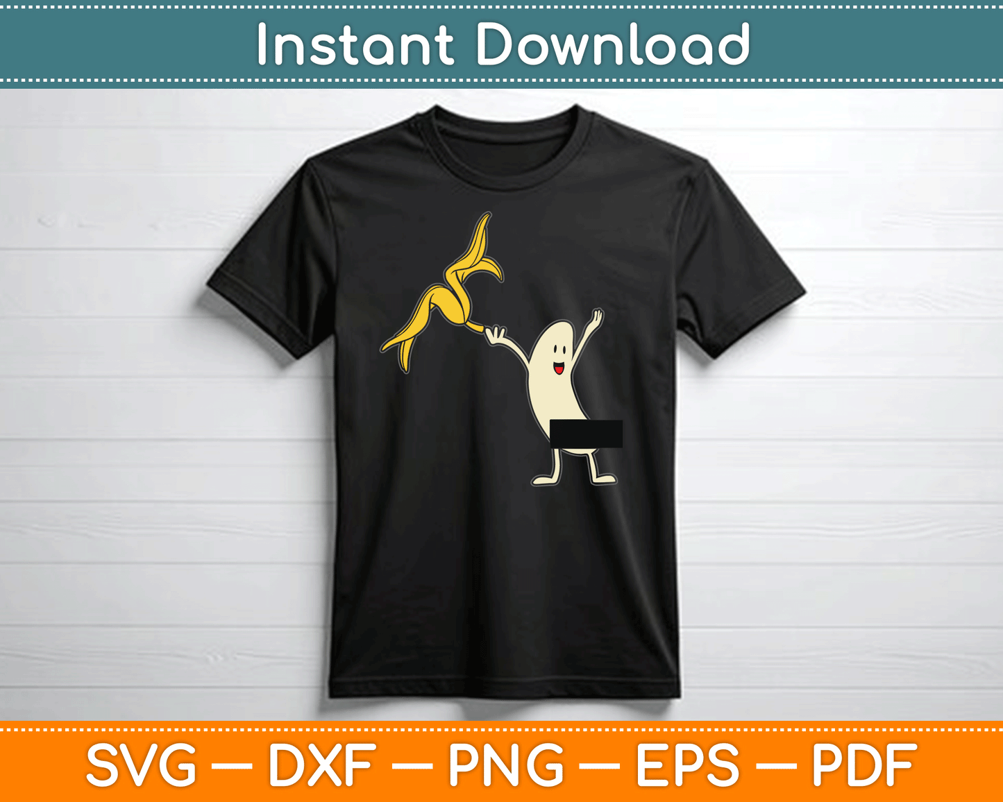 Banana Striptease Censored Naked Funny SVG Digital Cutting File