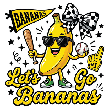Let's Go Bananas Baseball PNG