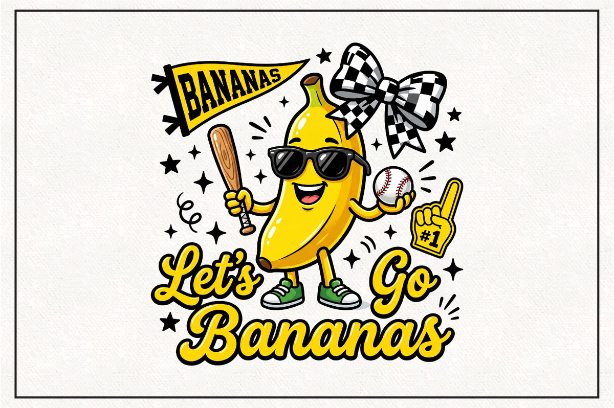 Let's Go Bananas Baseball PNG