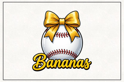 Bananas Coquette Baseball PNG