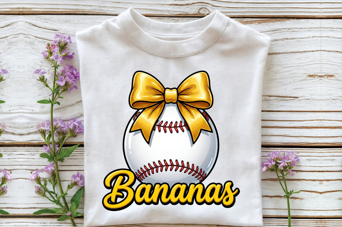 Bananas Coquette Baseball PNG