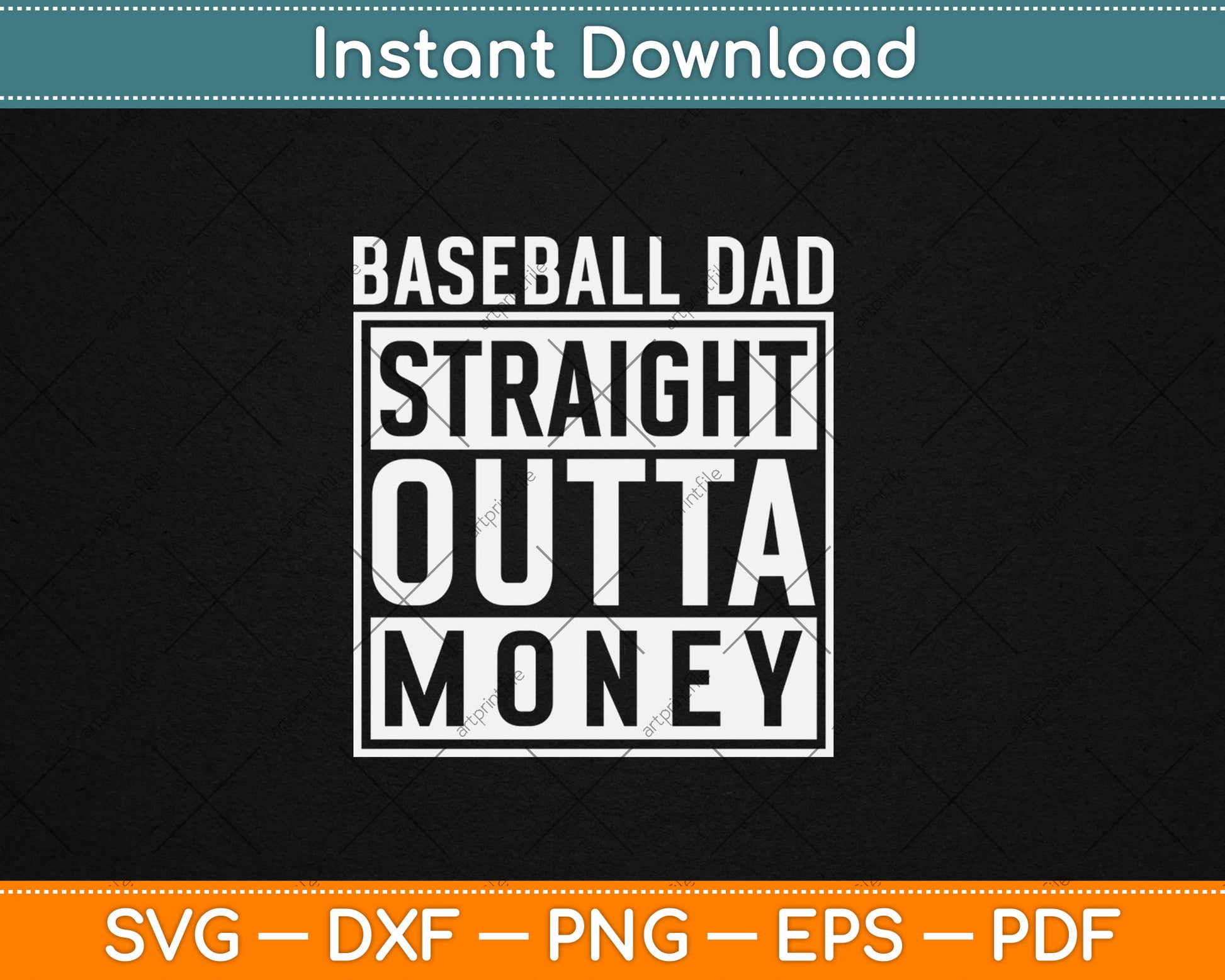 Baseball Dad Straight Outta Money Funny Pitch Gift Svg Digital Cutting File