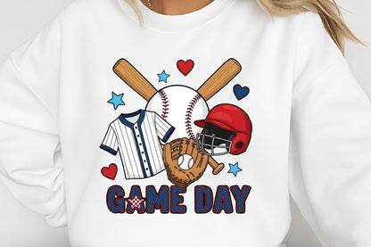 Baseball Game Day PNG, Baseball Player Sports Sublimation Design