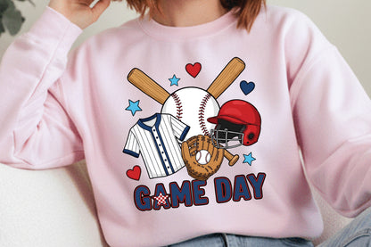 Baseball Game Day PNG, Baseball Player Sports Sublimation Design