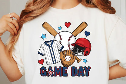 Baseball Game Day PNG, Baseball Player Sports Sublimation Design