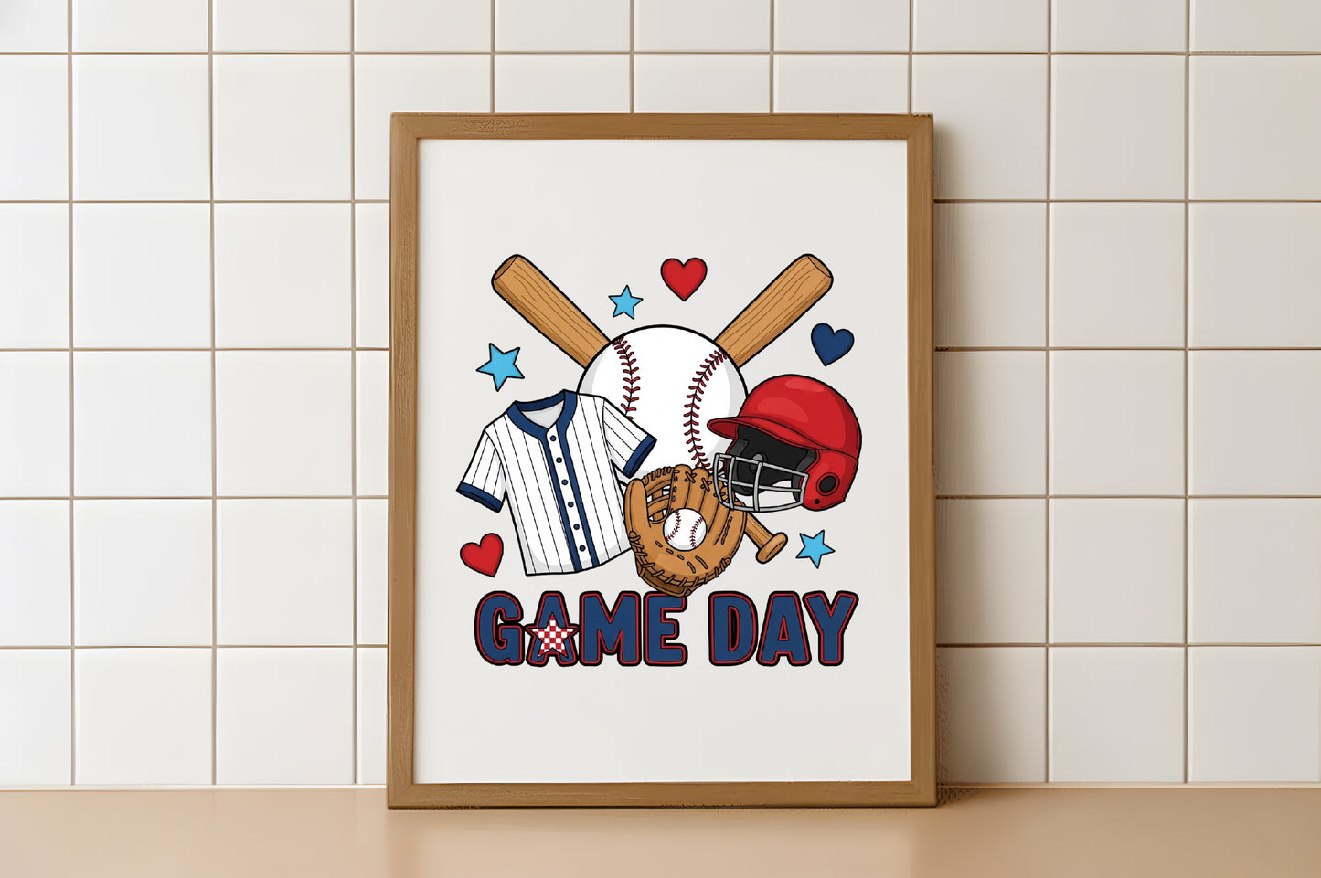Baseball Game Day PNG, Baseball Player Sports Sublimation Design