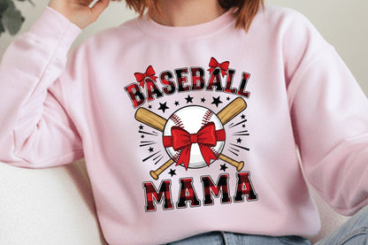 Baseball Mama PNG, Coquette Baseball Mom Game Day Design