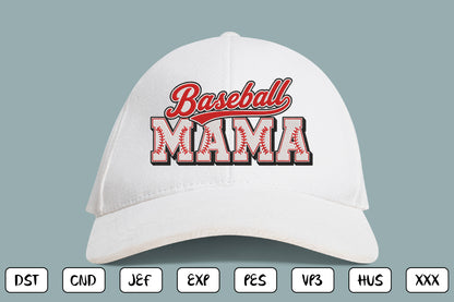 Baseball Mama Embroidery Design, Cute Baseball Mom Machine Embroidery Pattern, Sports Mom Embroidery Design