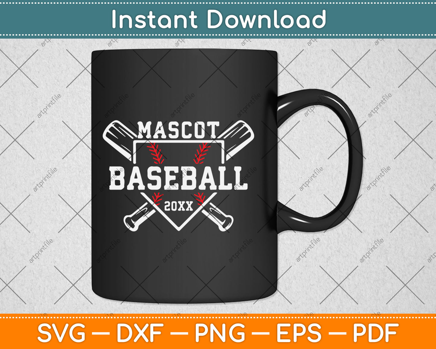 Baseball Mascot Softball Team Template Svg Digital Cutting File