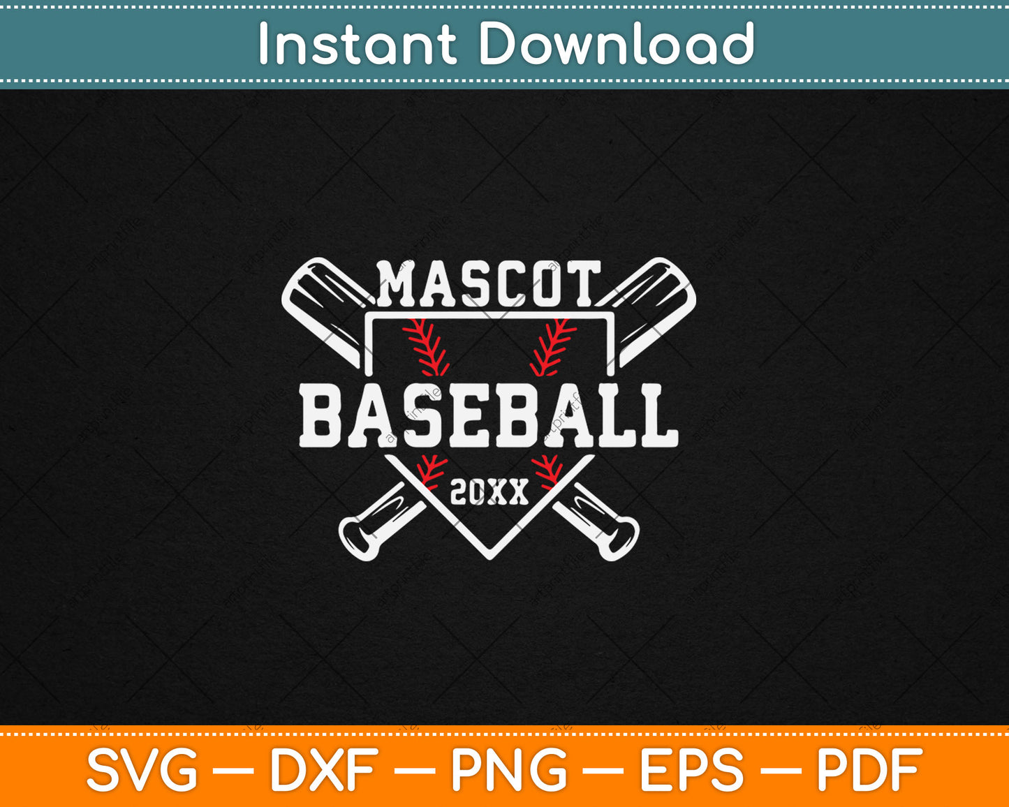 Baseball Mascot Softball Team Template Svg Digital Cutting File