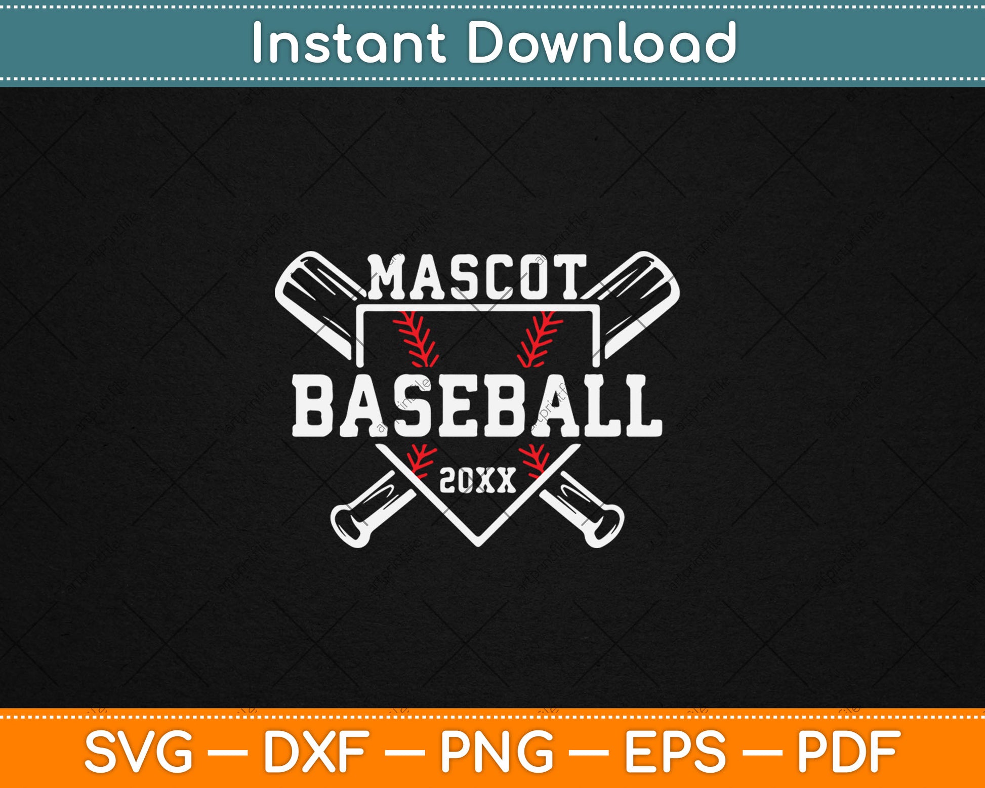 Baseball Mascot Softball Team Template Svg Digital Cutting File