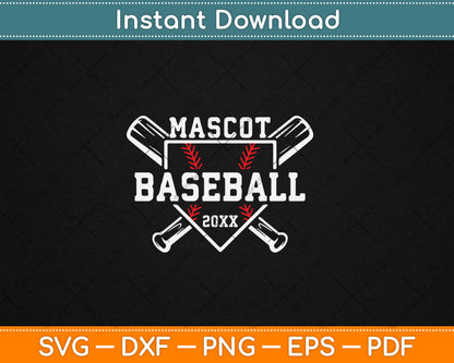 Baseball Mascot Softball Team Template Svg Digital Cutting File