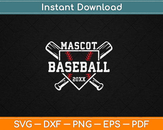 Baseball Mascot Softball Team Template Svg Digital Cutting File