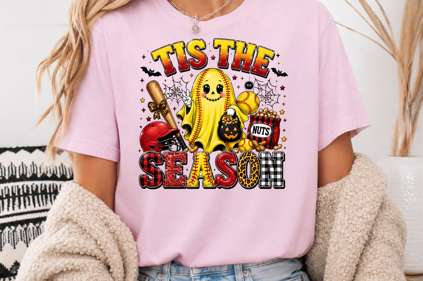 Baseball Softball Tis The Season PNG Halloween Christmas Sublimation Bundle