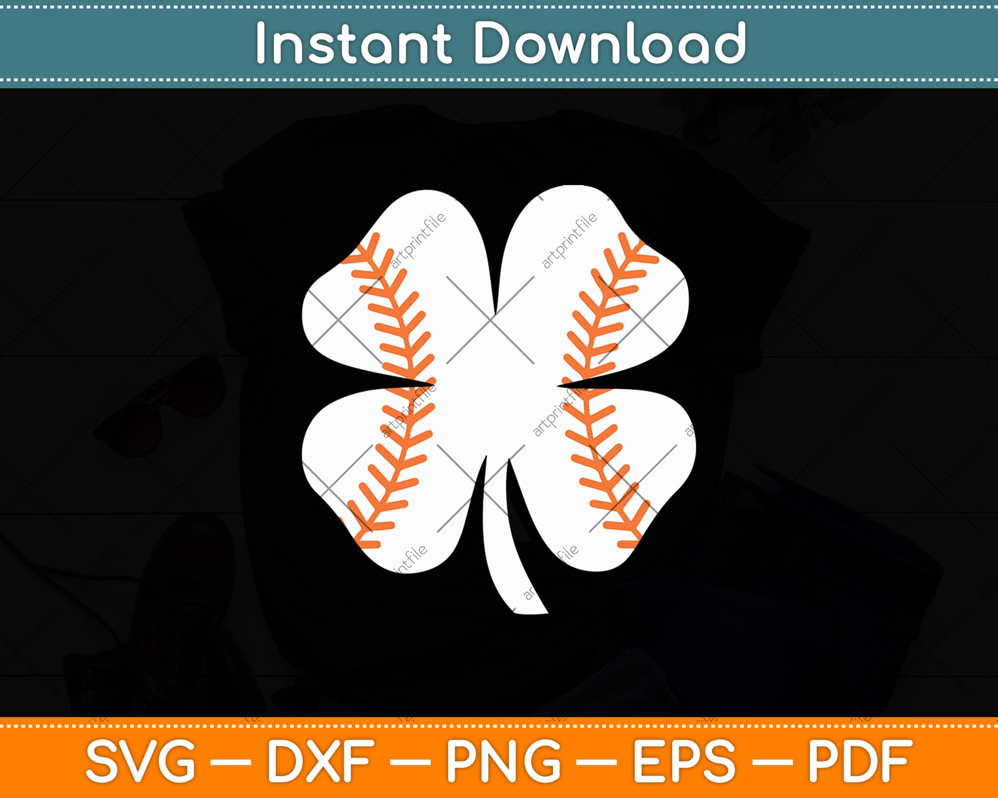 Baseball St. Patrick's Day American Flag Svg Digital Cutting File