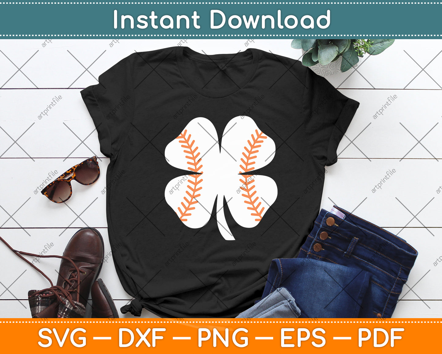 Baseball St. Patrick's Day American Flag Svg Digital Cutting File