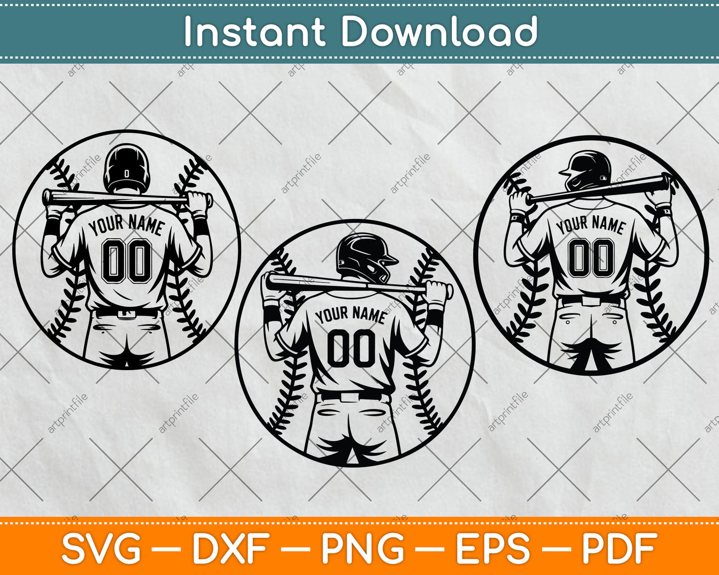 Baseball Player Svg, Personalized Name Svg, Baseball Cutting File, Baseball Player Clipart