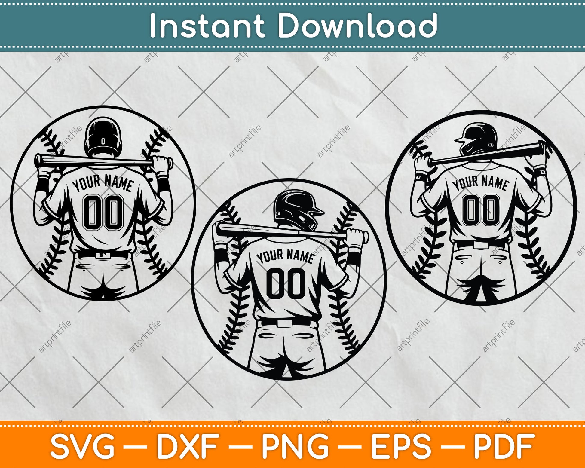 Baseball Player Svg, Personalized Name Svg, Baseball Cutting File, Baseball Player Clipart