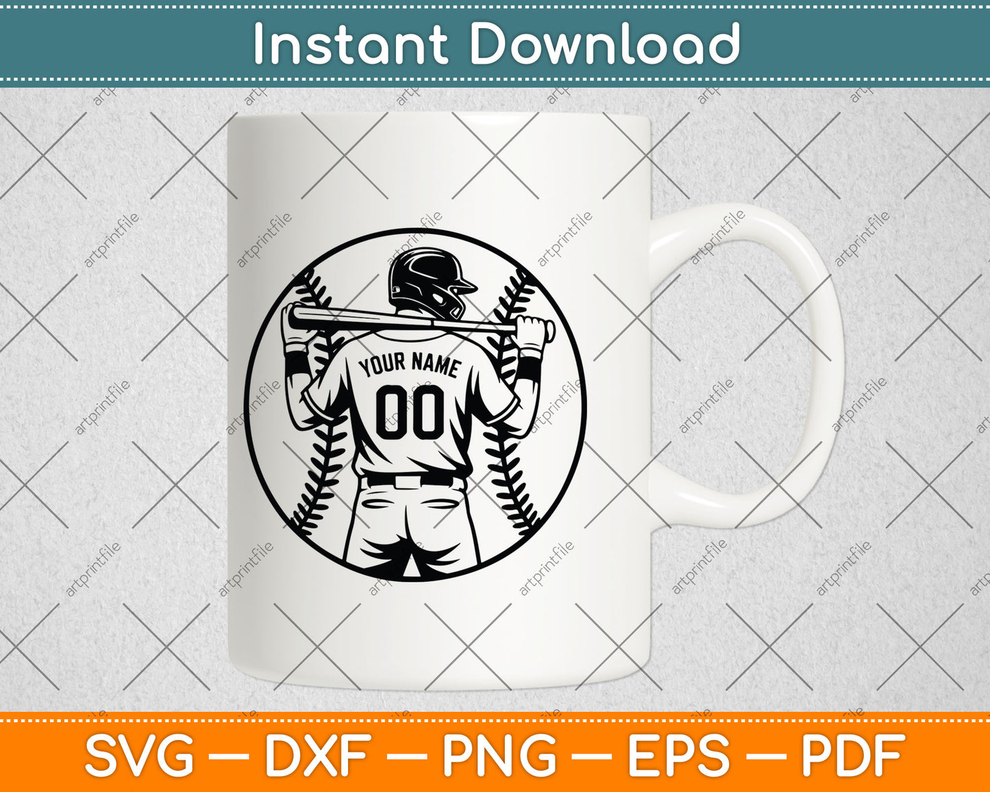 Baseball Player Svg, Personalized Name Svg, Baseball Cutting File, Baseball Player Clipart