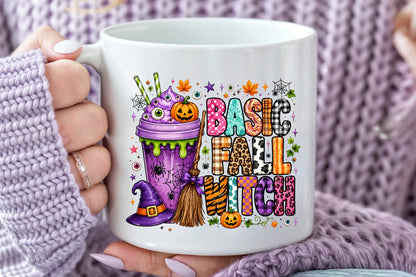 Basic Fall Witch PNG Retro Halloween Witch Pumpkin Sublimation Design