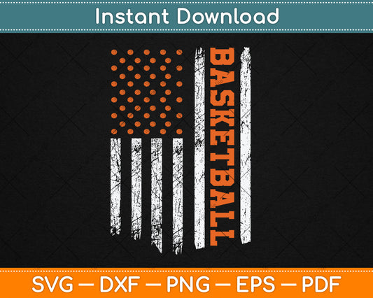 Basketball American Flag 4th Of July Basketball Svg Digital Cutting File