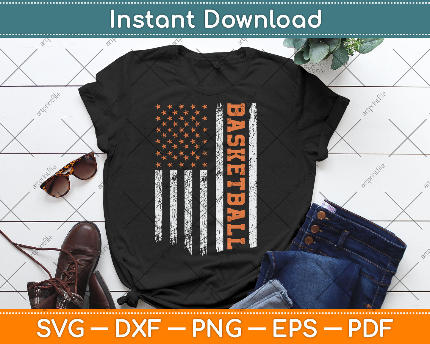 Basketball American Flag Basketball Lover Svg Digital Cutting File