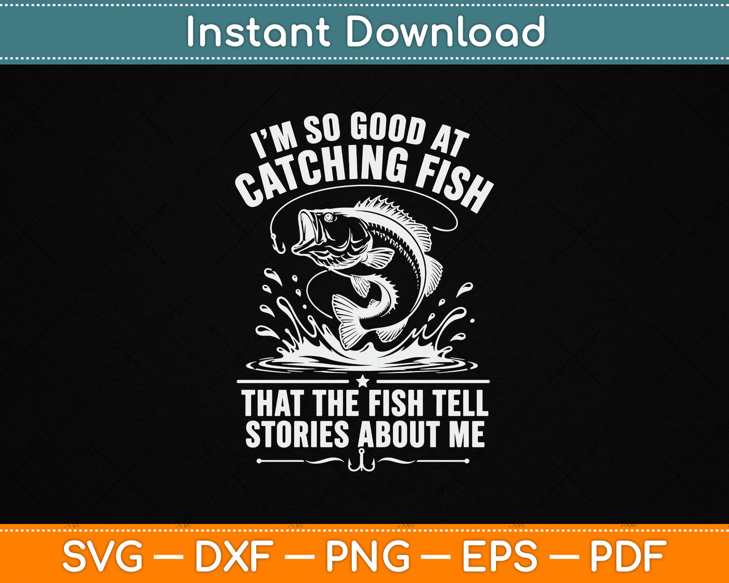 Bass Fishing Fisherman Funny Fisherman Catch Fish SVG Digital Cutting File