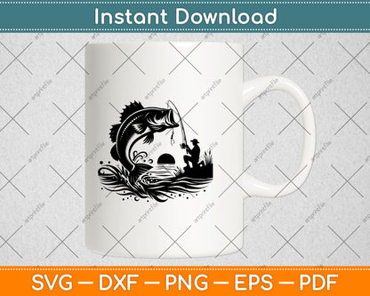 Bass Fishing Hunting Svg Png Dxf Digital Cutting File