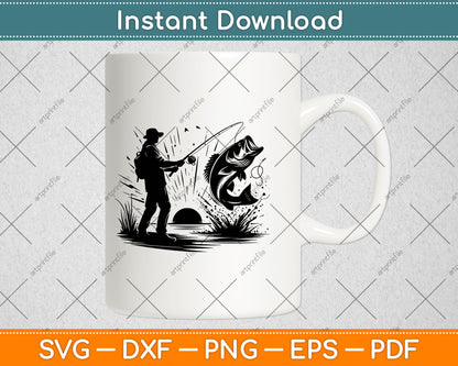 Bass Fishing Hunting Svg Craft Digital Cutting File