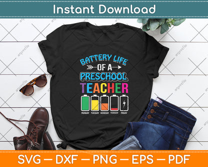 Battery Life Of A Preschool Teacher Svg Digital Cutting File