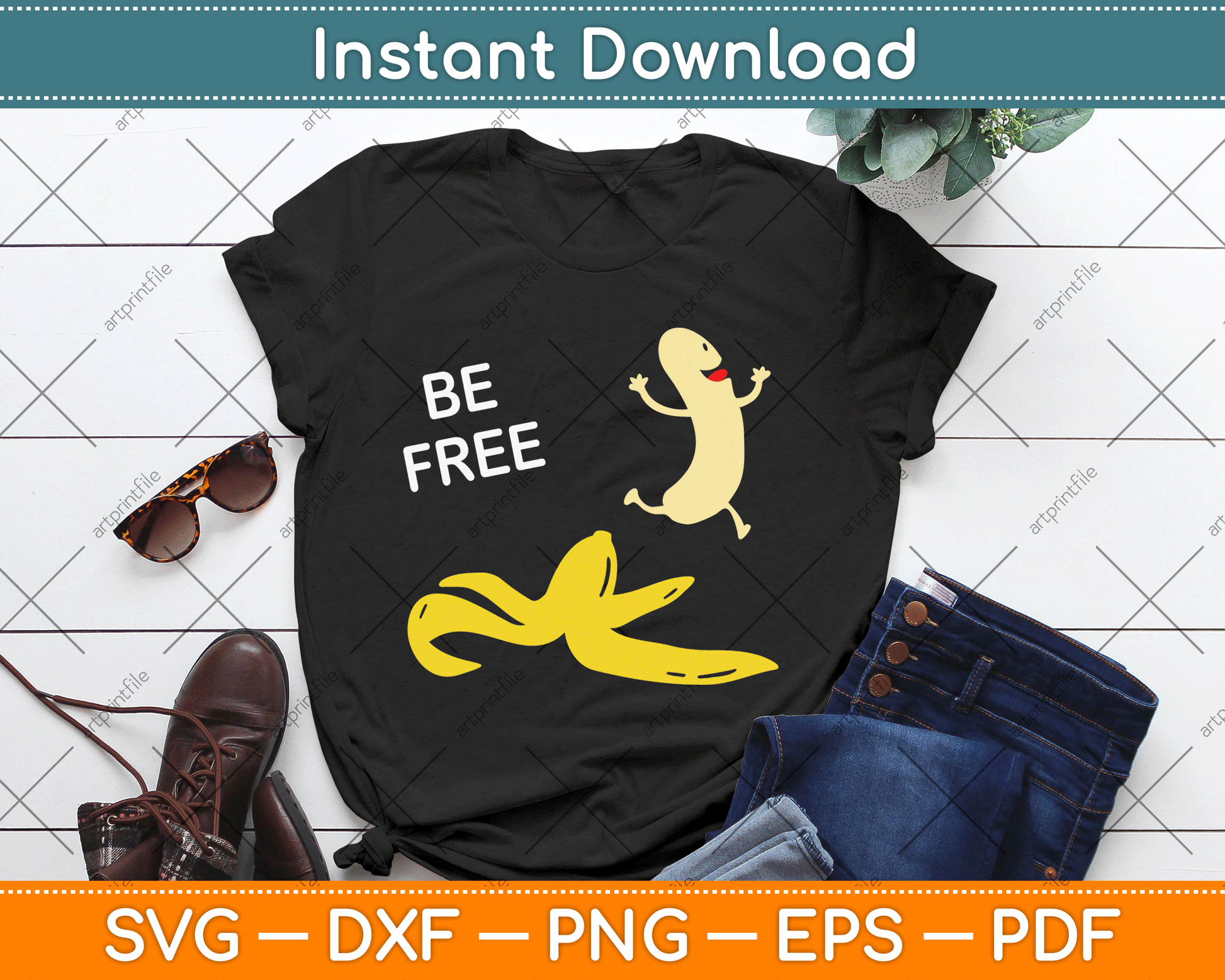 Be Free Banana Nudist Funny Nudist Funny Banana SVG Digital Cutting File