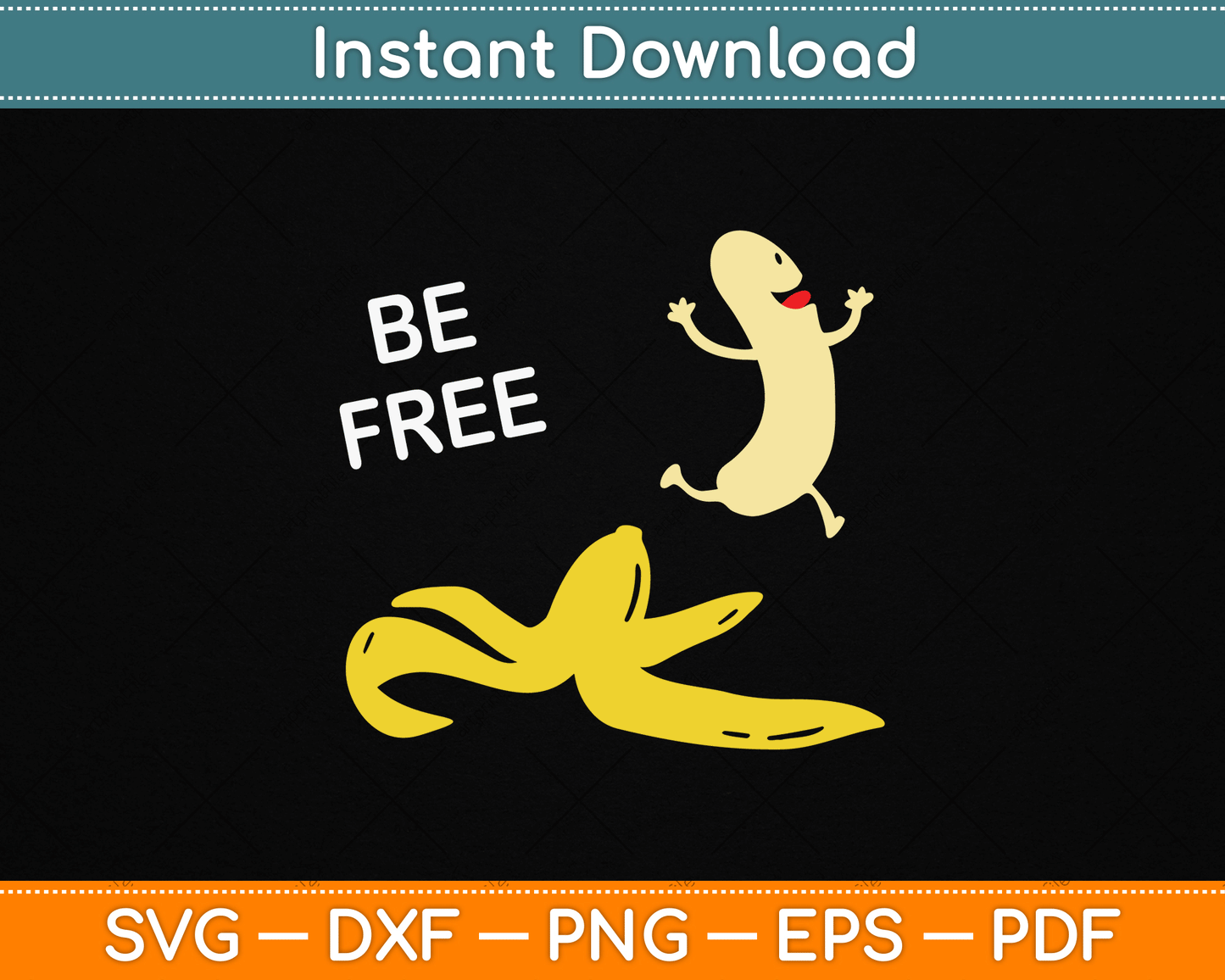 Be Free Banana Nudist Funny Nudist Funny Banana SVG Digital Cutting File