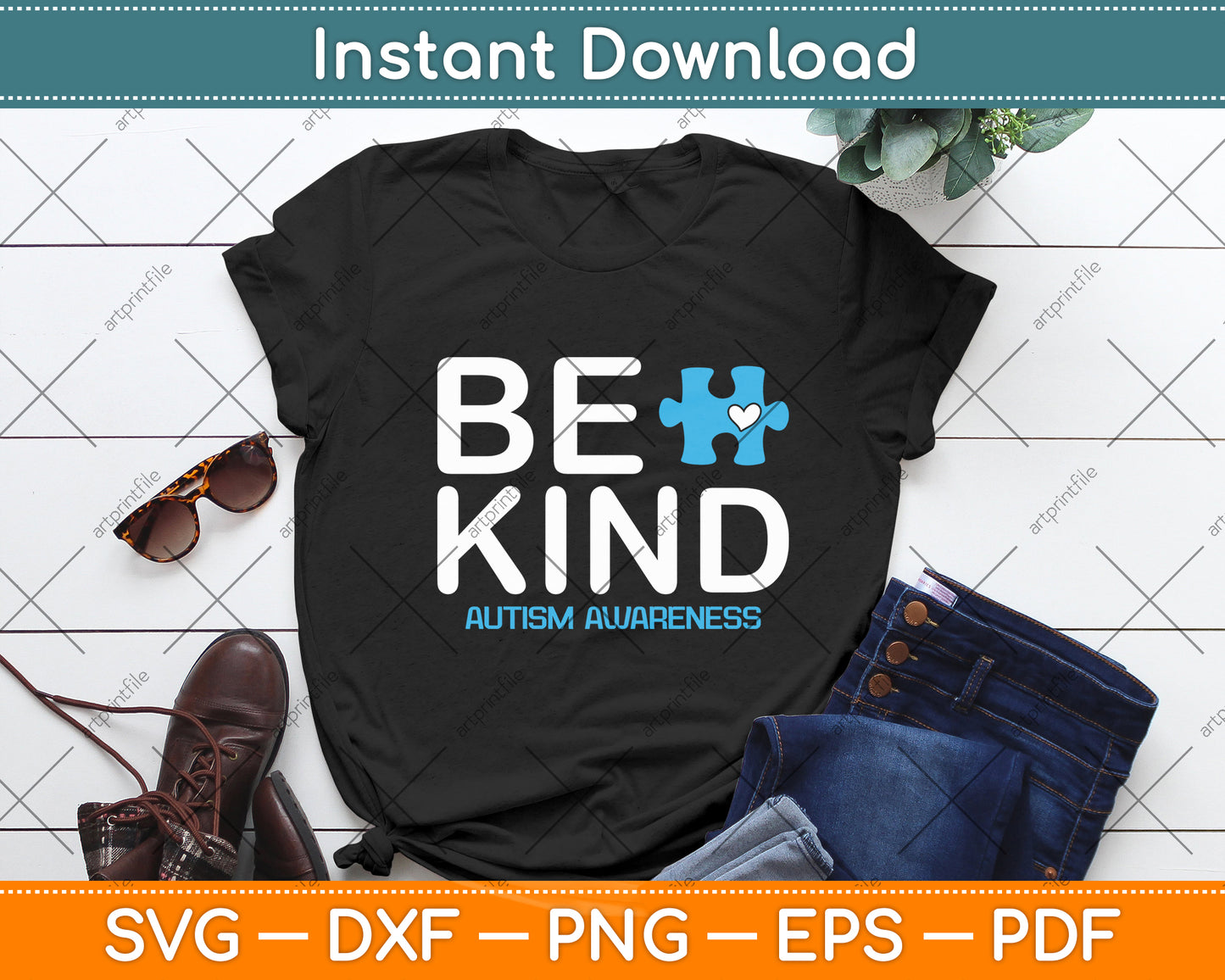 Be Kind Autism Awareness Svg Digital Cutting File