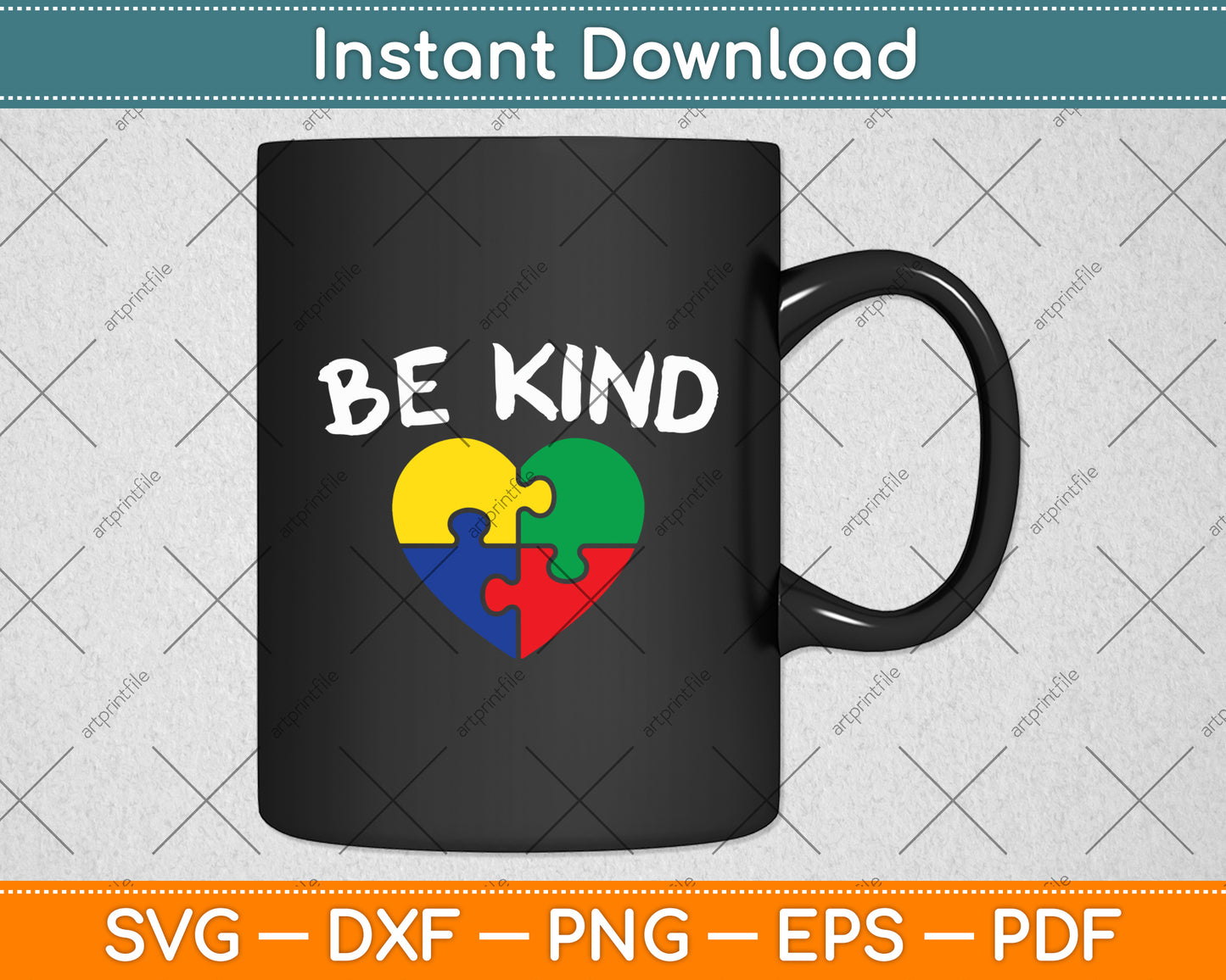Be Kind Autism Puzzle Piece Svg Digital Cutting File