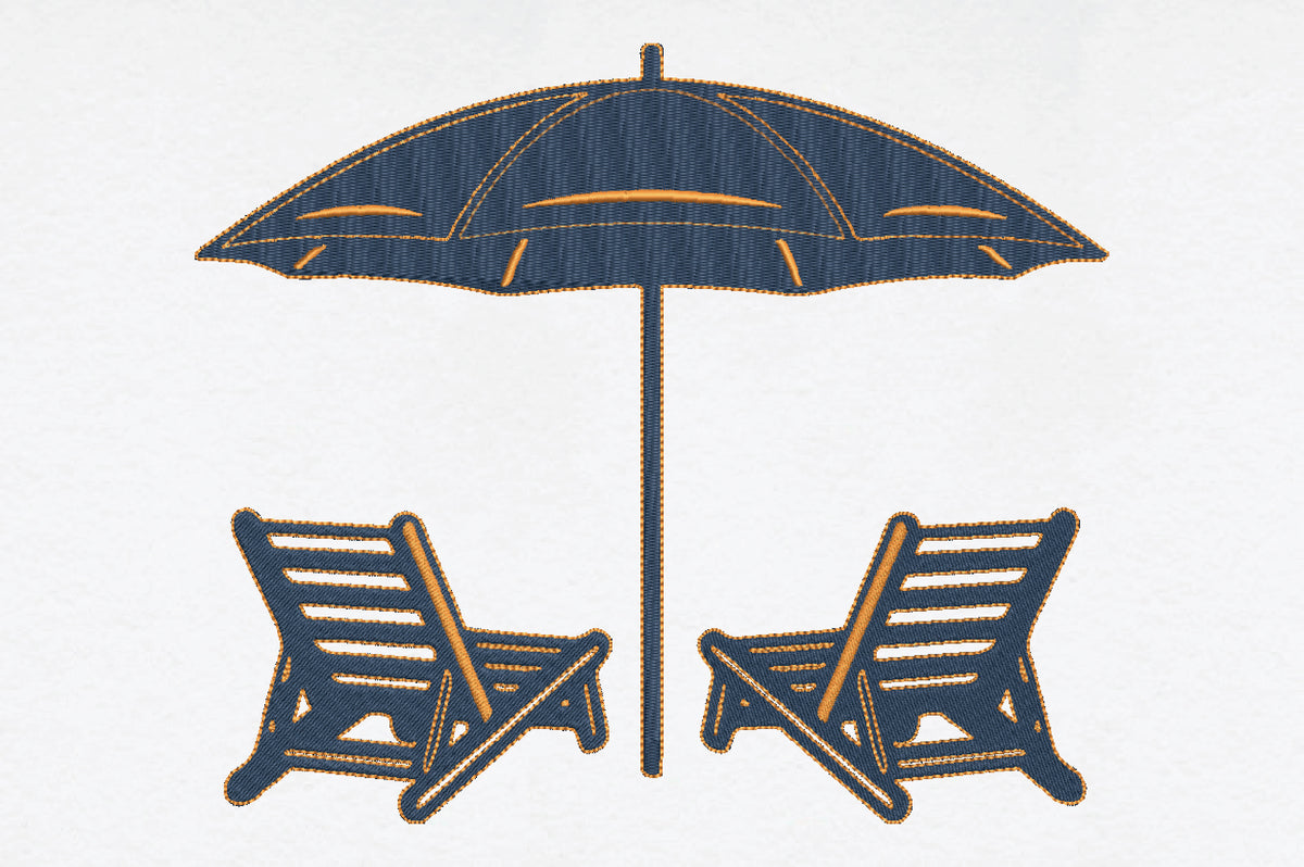 Beach Chair and Umbrella Embroidery