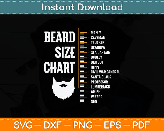 Beard Measurement Chart Beard Length Funny Svg Digital Cutting File