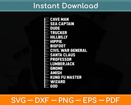 Beard Measurement Chart Funny Bearded Guy Soul Patch Length Svg Digital Cutting File