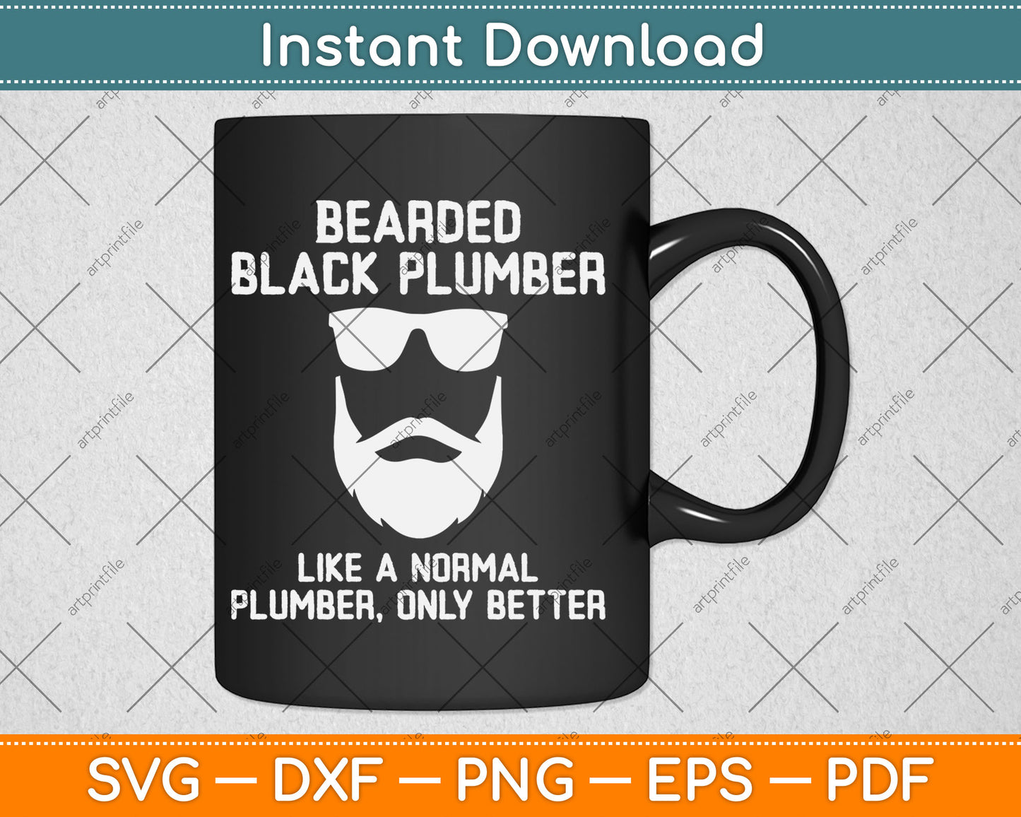Bearded Black Plumber Funny Definition Svg Digital Cutting File