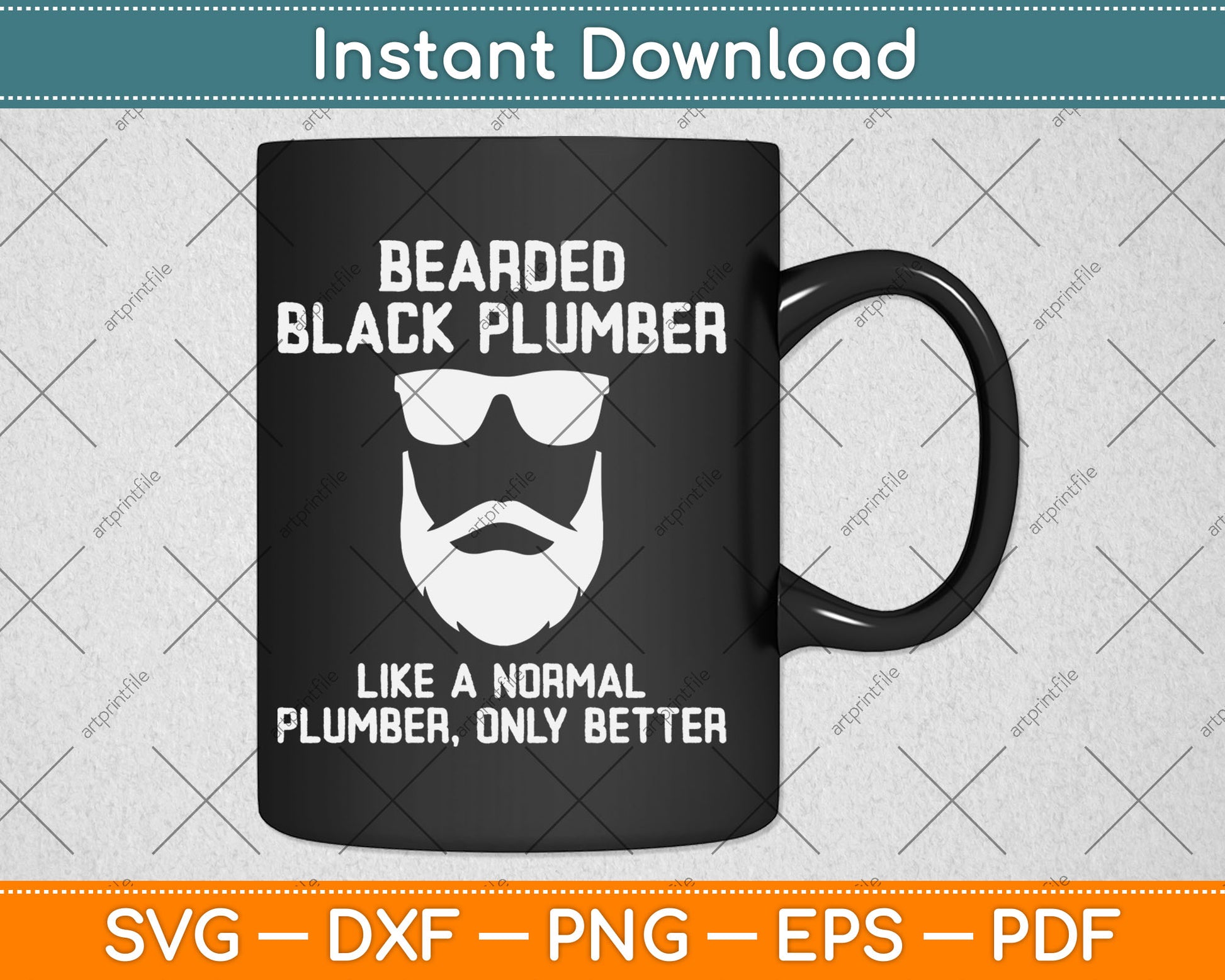 Bearded Black Plumber Funny Definition Svg Digital Cutting File