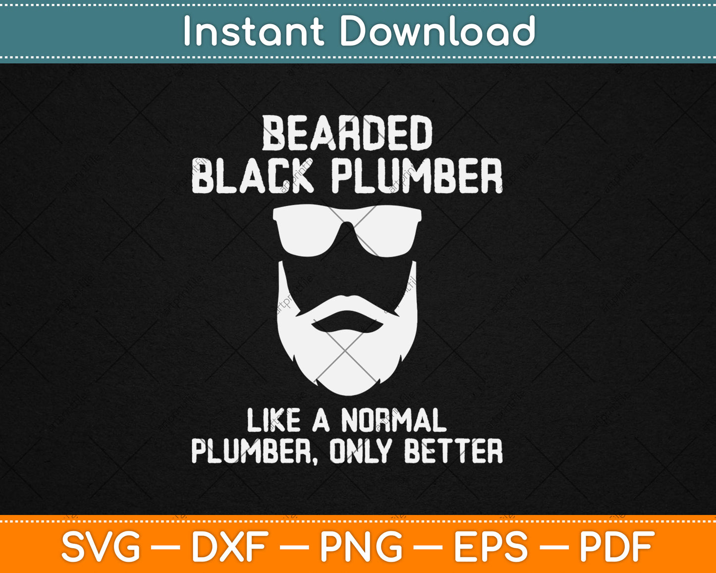 Bearded Black Plumber Funny Definition Svg Digital Cutting File
