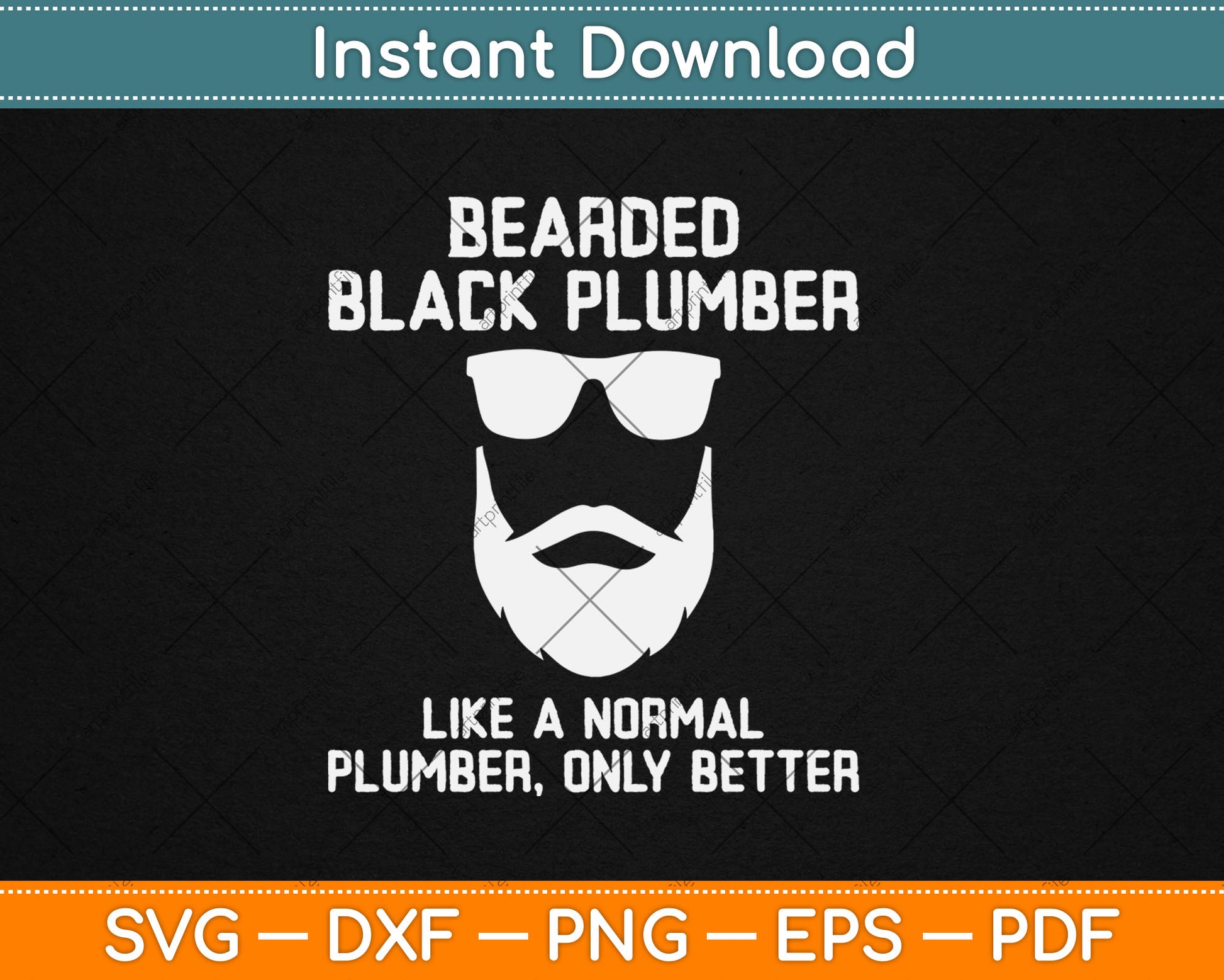 Bearded Black Plumber Funny Definition Svg Digital Cutting File