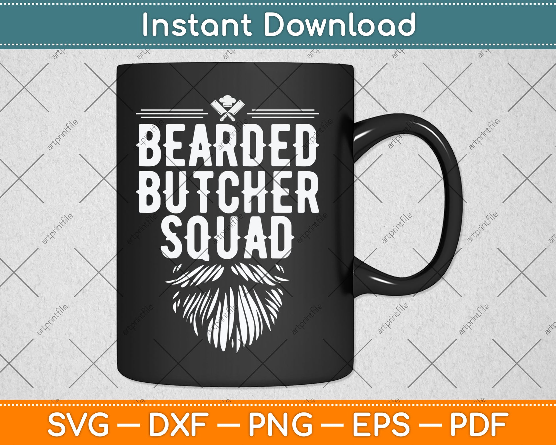 Bearded Butcher Squad Design For A Bearded Butcher Svg Digital Cutting File