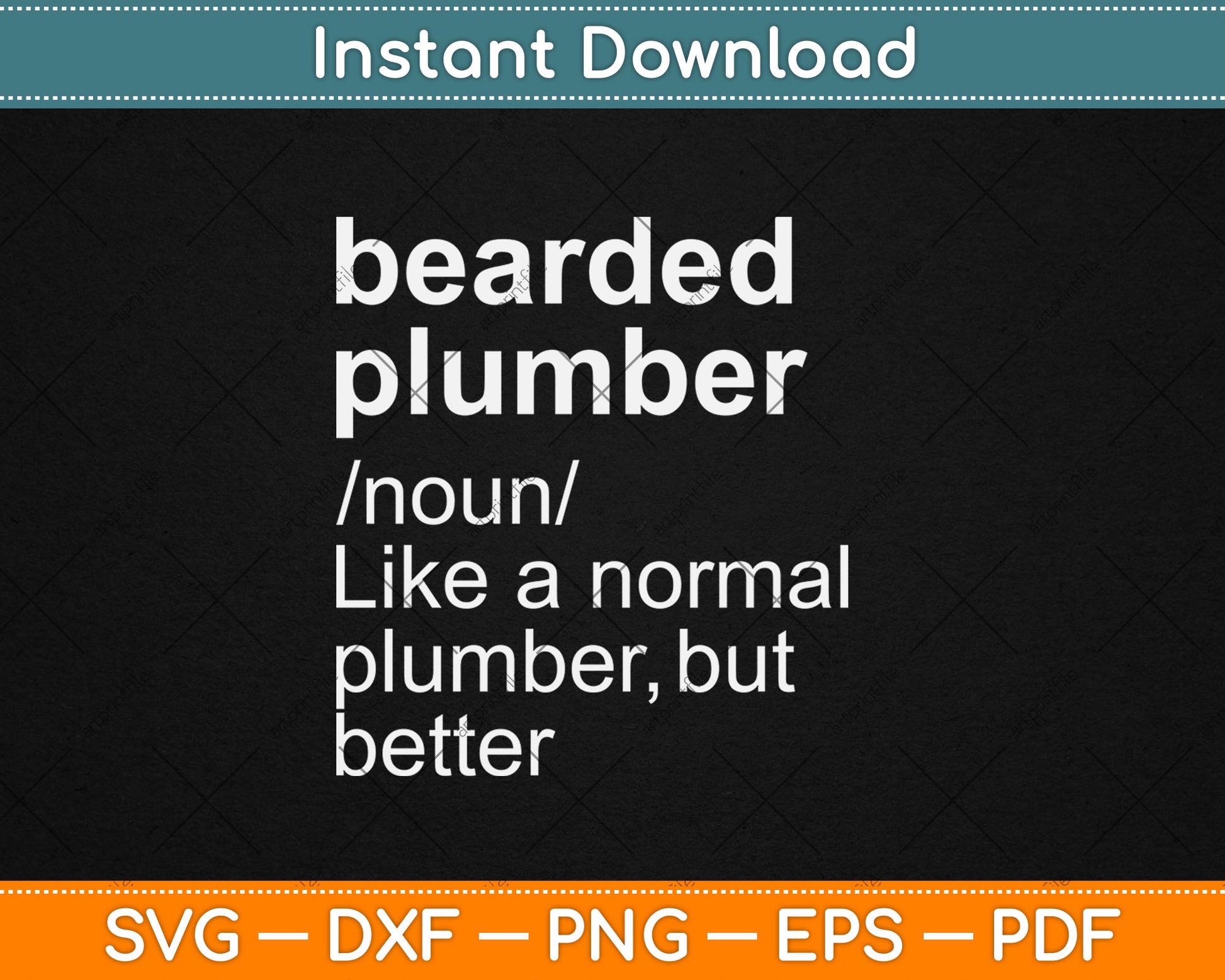 Bearded Plumber Funny Definition Svg Digital Cutting File