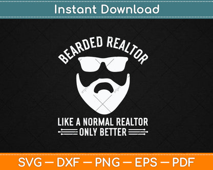 Bearded Realtor Definition Funny Male Real Estate Agent Svg Digital Cutting File