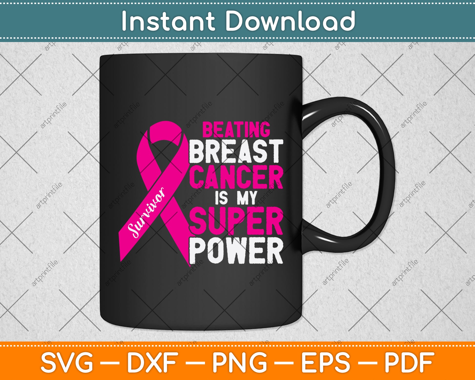 Beating Breast Cancer Is My Super Power Svg Png Dxf Digital Cutting File