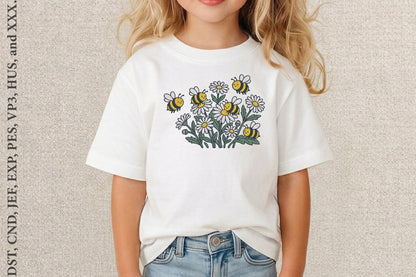 Bee Embroidery Design – Cute Honey Bee Machine Embroidery Pattern, Beautiful Insect & Nature Embroidery Design
