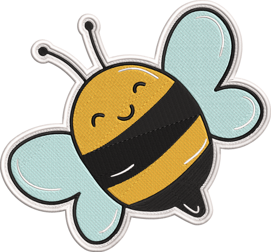 Cute Bee Patch Embroidery Design, Adorable Honey Bee Machine Embroidery Pattern, Kawaii Bumble Bee Embroidery Patch Design,