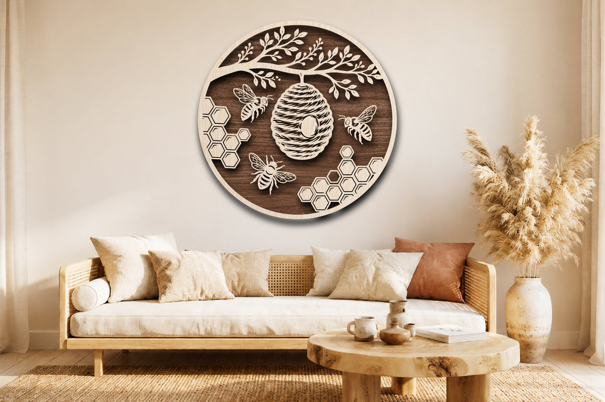 Beehive Honey Bee Laser Cut SVG