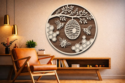 Beehive Honey Bee Laser Cut SVG