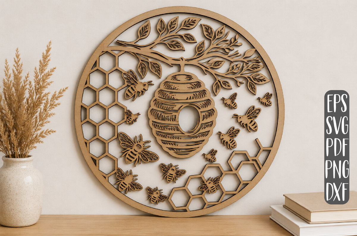 Beehive Layered Laser Cut SVG